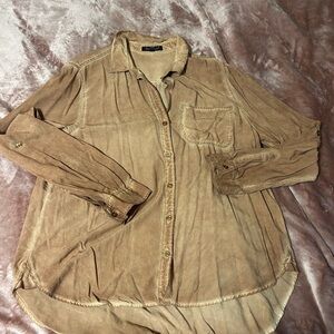 Victoria's Secret Brown Button Down Shirt